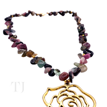 Load image into Gallery viewer, Multi-colored Tourmaline Nugget Necklace with Pendant