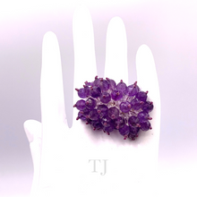 Load image into Gallery viewer, Amethyst Braided Ring being worn by the doll