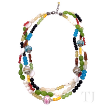 Load image into Gallery viewer, Multi Gemstones 3 Layered Necklace in Sterling Silver