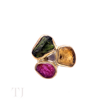 Load image into Gallery viewer, Multi-colored Tourmaline Stone Ring in Sterling Silver