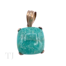 Cargar imagen en el visor de la galería, Larimar Square Shape Pendant in Sterling Silver