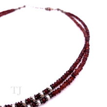 Load image into Gallery viewer, Garnet with Pearl Chip 2 Layered Necklace