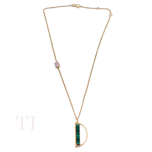 Load image into Gallery viewer, Sterling Silver Necklace with Malachite Pendant