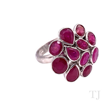 Загрузить изображение в средство просмотра галереи, Ruby Nuggets in Round Shape Sterling Silver Ring