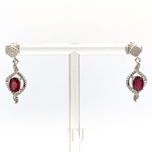 Cargar imagen en el visor de la galería, Ruby Earrings in sterling silver