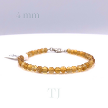 将图片加载到图库查看器,Citrine bead bracelet with lobster clasp 4 mm