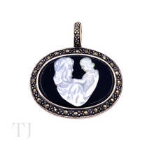 Load image into Gallery viewer, Black Onyx with Pearl Figure Pendant in Sterling Silver