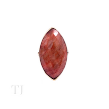 Cargar imagen en el visor de la galería, Indian Ruby Oval Cut Ring in Sterling Silver