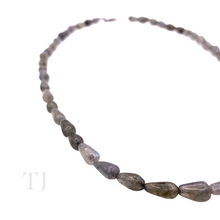 Load image into Gallery viewer, Labradorite Tear Drop Tube Necklace