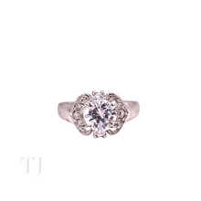 Cargar imagen en el visor de la galería, Diamonique Princess Cut Ring in Sterling Silver