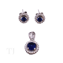 Load image into Gallery viewer, Doublet Sapphire Round Shape Jewelry Set
