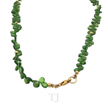 Load image into Gallery viewer, Green Tourmaline Flower Chip Necklace in 14k Gold