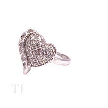 Load image into Gallery viewer, Diamonique Heart Shape Ring in Sterling Silver
