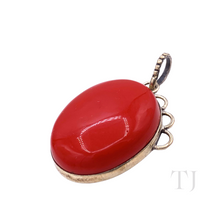 Load image into Gallery viewer, Coral Cabochon Pendant in Sterling Silver