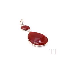 Load image into Gallery viewer, Carnelian faceted stones in sterling silver pendant