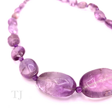 Load image into Gallery viewer, closer view of Amethyst stone necklace