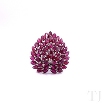 将图片加载到图库查看器,红宝石孔雀尾设计首饰套装