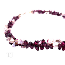 Load image into Gallery viewer, Garnet Faceted Chip with Pearl Necklace