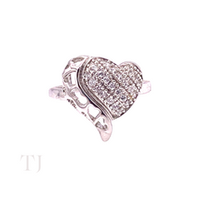 Load image into Gallery viewer, Diamonique Heart Shape Ring in Sterling Silver