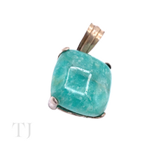 Cargar imagen en el visor de la galería, Larimar Square Shape Pendant in Sterling Silver