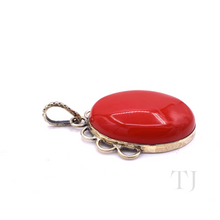 Load image into Gallery viewer, Coral Cabochon Pendant in Sterling Silver