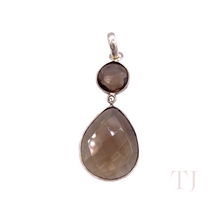Load image into Gallery viewer, Smoky Quartz Faceted Pendant in Sterling Silver