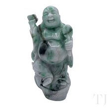 将图片加载到图库查看器,Burmese Jade Smiling Buddha Statue front view