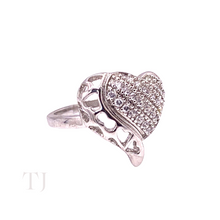 Load image into Gallery viewer, Diamonique Heart Shape Ring in Sterling Silver