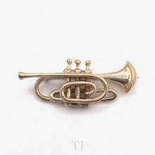 Load image into Gallery viewer, Trumpet Sterling Silver Brooch
