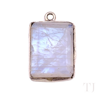 Load image into Gallery viewer, Moonstone Square Shape Pendant in Sterling Silver
