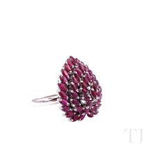 将图片加载到图库查看器,红宝石孔雀尾设计首饰套装