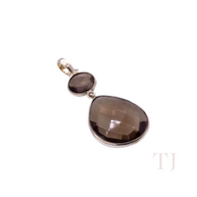 Load image into Gallery viewer, Smoky Quartz Faceted Pendant in Sterling Silver