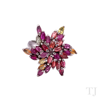 Cargar imagen en el visor de la galería, Ruby with gemstones in Starfish Sterling Silver Ring