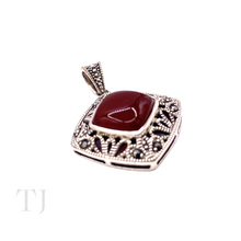 Load image into Gallery viewer, Carnelian Rhombus cabochon in sterling silver pendant