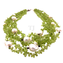 Load image into Gallery viewer, Peridot Chip with Baroque Pearl 5 layered Necklace