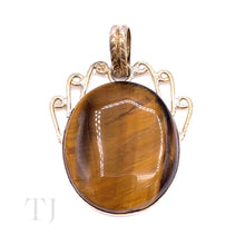 Load image into Gallery viewer, Yellow Tiger's Eye Oval Shape Pendant in Sterling Silver