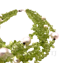Load image into Gallery viewer, Peridot Chip with Baroque Pearl 5 layered Necklace