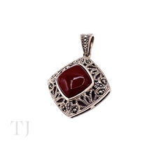 Load image into Gallery viewer, Carnelian Rhombus cabochon in sterling silver pendant