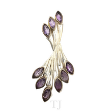 Load image into Gallery viewer, Amethyst Twisted Style Pendant in sterling silver