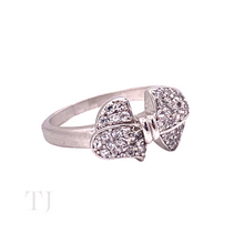 Cargar imagen en el visor de la galería, Diamonique Bow Ring in Sterling Silver