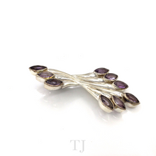 Load image into Gallery viewer, Side view of Amethyst Twisted Style Pendant in sterling silver