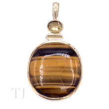 Load image into Gallery viewer, Yellow Tiger's Eye with Citrine Pendant in Sterling Silver