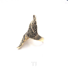 Cargar imagen en el visor de la galería, Two Leaves Twirl Sterling Silver Ring