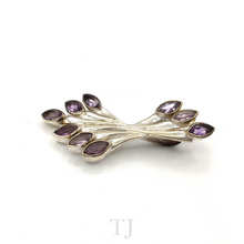 Load image into Gallery viewer, Top view of Amethyst Twisted Style Pendant in sterling silver