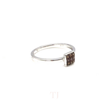 Load image into Gallery viewer, Fancy Diamond Square Ring in Sterling Silver