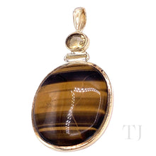 Load image into Gallery viewer, Yellow Tiger's Eye with Citrine Pendant in Sterling Silver