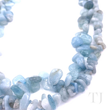 Load image into Gallery viewer, closer view of Aquamarine chip and nugget 2 layered necklace