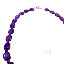 Load image into Gallery viewer, Side view of Amethyst square cut necklace