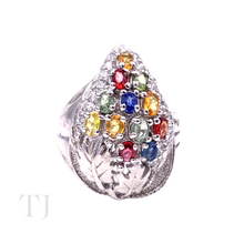Load image into Gallery viewer, Multi Gemstones Tear Drop Shape Ring in Sterling Silver