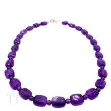 Load image into Gallery viewer, Closer view of Amethyst square cut necklace